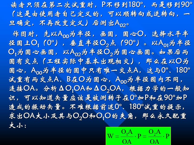 测试时只须在第二次试重时,p不移到180o,而是移到90o后测出a02,作图时,先以a00为半径,画圆,圆心o,选择水平半径圆上o1(0o),垂直半径o2点(90o)